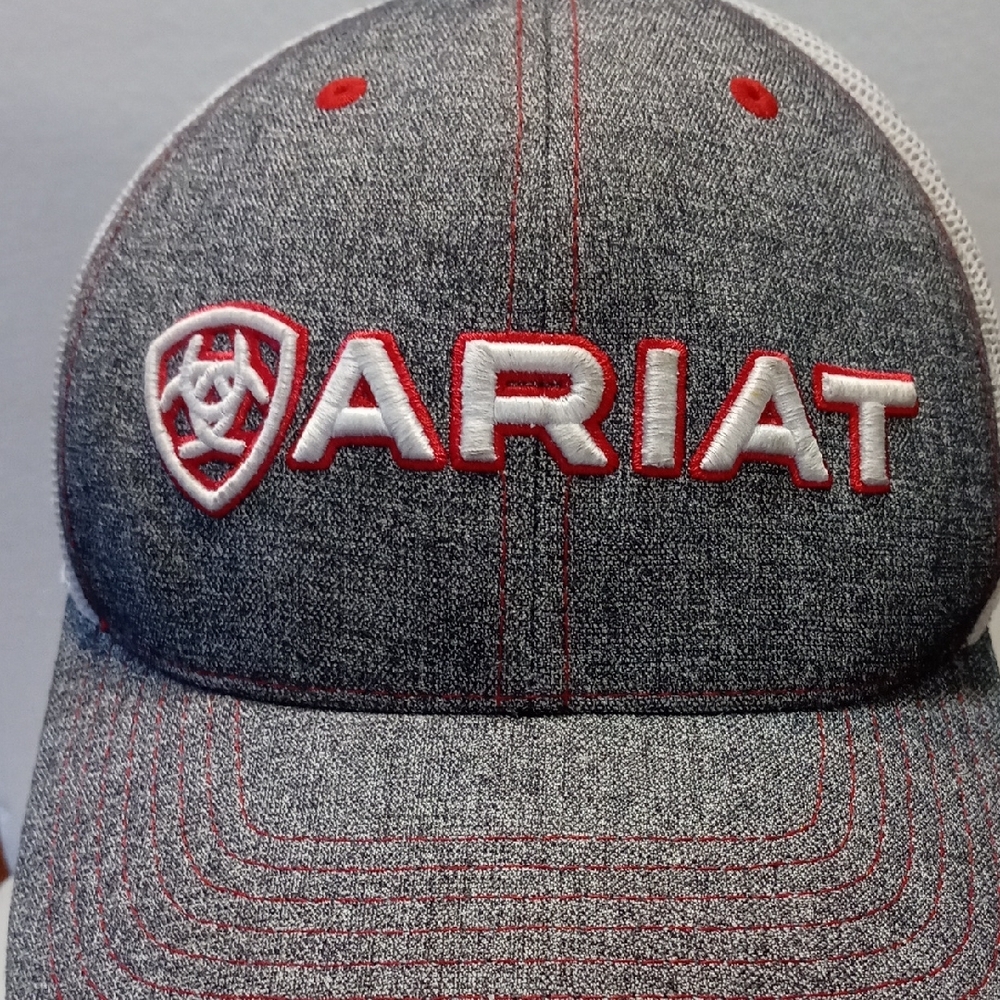 Ariat Gray and Red Cap